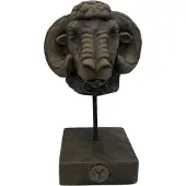 Brynxz Rammenkop Ornament Bruin op Standaard - H 27 cm Bruin