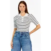 Aaiko Dames Tops & T-shirts Julia Stripe Vis 302 - Gebroken Wit - Maat M