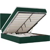 vidaXL Ottomanbed met matras, donkergroen, 140x200 cm, fluweel