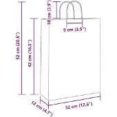 vidaXL Papieren zakken 50 st met hengsels 32x12x42 cm bruin