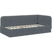 vidaXL Hoek Bed Frame Donkergrijs 100 x 200 cm Fluweel