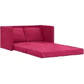 vidaXL Slaapbank vloermodel 2-in-1 122x204x55 cm fluweel wijnrood