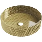 Mexen Aura glazen opbouw wastafel 39 x 39 cm, goud - 24013950