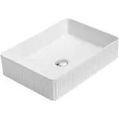 Mexen Grovo geribbelde opbouw wastafel 51 x 37 cm, wit - 22305100