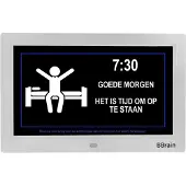 BBrain Basic - Dementieklok XL 10 inch wit - Kalenderklok met dag, datum en tijd - Alzheimer