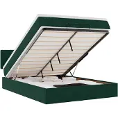 vidaXL Ottoman bed met matras en LED's 140x200cm fluweel donkergroen