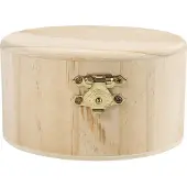 Creativ Company houten knutseldoos rond met deksel 11cm opbergbox.