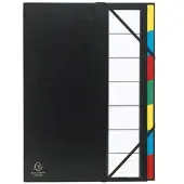 Exacompta 6x Sorteermap Harmonika OrdonatorSorteermap met uitrekbare rug en elastosluiting - 7 Indelingen - Zwart - 55321E