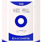 Exacompta 12x etui 100 steekkaarten bristol - effen niet geperforeerd 125x200mm - Wit - 13303E