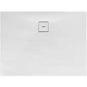 Schulte douchebak 100x140x4 cm Mineraalmarmer steen-optiek, composiet wit, inclusief afvoergarnituur, EP216114-04