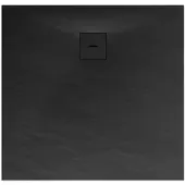 Schulte douchebak 120x120x4 cm Mineraalmarmer steen-optiek - composiet Antraciet - incl. afvoergarnituur - EP216012-57