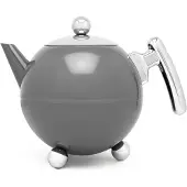 Bredemeijer - Theepot Bella Ronde 1,2L Cool Grey- Dubbelwandig