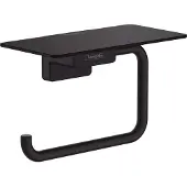 Hansgrohe Addstoris closetrolhouder met planchet mat zwart 41772670