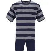 Hajo Pyjama kort grijs / donkergrijs