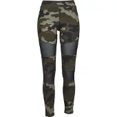 Urban Classics Legging - Ladies Camo Tech Mesh Leggings - XS tot 4XL - voor Vrouwen - woodland/zwart - Maat 4XL