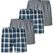 Schiesser Boxershorts blauw / marine / grijs / wolwit