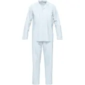Seidensticker Pyjama lang lichtblauw / wit