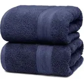 NatureMark Badhanddoeken van badstof, 2-pack, 70x140cm, 100% katoen, marineblauw
