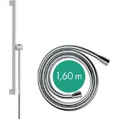 Hansgrohe Unica douchestang S Puro, 65 cm, met Easy Slide handdouchehouder en Isiflex douche slang, 160 cm, chroom
