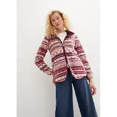 Bonprix Fleece vest met capuchon en Noors patroon maat 36/38 (S)
