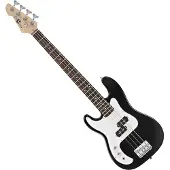 Gear4Music 3/4 LA Left Handed Bass Guitar by Black