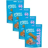 Edgard & Cooper Natural Dog Treats - Zalm Snuggle Up Strips - (4 x 75g), Graanvrij, Vers vlees met hoog eiwitgehalte, vol essentiële aminozuren