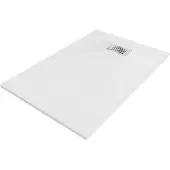 Mexen Hugo rechthoekige SMC-douchebak 100 x 70 , wit, inox rooster - 42107010-X