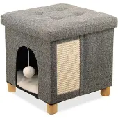 Laroy Duvo+ Kattenkrabhuisje Gina – Grijs 38 x 38 x 38 cm