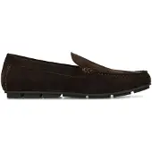 Manfield Donkerbruine suède loafers | Maat 42