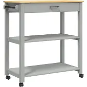 vidaXL Keukentrolley MONZA 84x40x88,5 cm massief grenenhout grijs