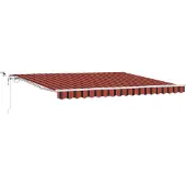 vidaXL Uitschuifbare luifel Oranje en Bruin 400 × 300 cm Polyester
