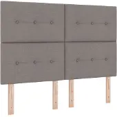 vidaXL LED Hoofdbord met LED-stripverlichting Taupe 144 cm Stof