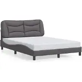 vidaXL Bedframe zonder matras "Hvar" kunstleer grijs 120x200 cm
