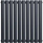 Blumfeldt Heizkörper Middenaansluiting - 462 W Wandheizkörper, Staal Poedercoating, Enkel, Energiebesparende Warmwaterwerking, Design-Heizkörper Voor Bad & Woonruimtes, 60x60 cm, Antraciet
