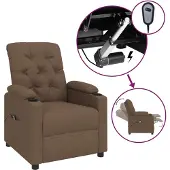 vidaXL Fauteuil verstelbaar elektrisch stof bruin