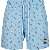 Urban Classics Zwemshorts lichtblauw / geel / wit