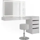 Vicco Sherry Kaptafel set met kruk – 120 cm 4 delen Wit