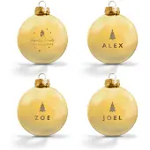 Yoursurprise Kerstbal met naam - Goud - 4 stuks