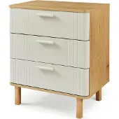 En.casa Commode Ferrersp 70x60x40 cm eikenkleurig havermout en naturel []