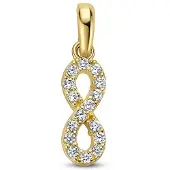 The Jewelry Collection 14K geelgoud hanger infinity zirkonia 4027996
