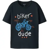 Name it Shirt hemelsblauw / roestrood / zwart / wit