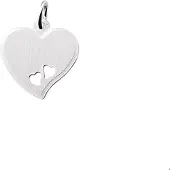 The Jewelry Collection graveerhartje gediamanteerd zilver gerhodineerd 1321698