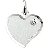 The Jewelry Collection graveerhart zirkonia zilver gerhodineerd 1329829