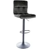 Signal Zwarte Barstoel C-105 Velvet met Rugleuning - Zwart