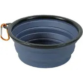Zolux Opvouwbare Voerbak - Siliconen Blauw 16cm - 650ml, Vaatwasserbestendig, Inclusief Karabijnhaak