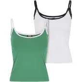 Urban Classics Top groen / zwart / wit