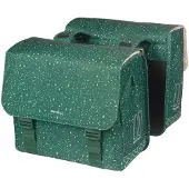 Basil Flair - Dubbele fietstas - 35L - Groen - Waterafstotend - Reflectiedetails