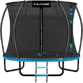 Thunder Trampoline 244 cm – Ronde Tuintrampoline – Max. 150 kg – Met Ladder – Blauw