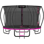 Thunder Grote Tuintrampoline 488 cm met Veiligheidsnet en Ladder – Ronde Outdoor Trampoline voor Kinderen en Volwassenen – Max 150 kg – Complete Set Roze