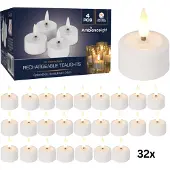 Ambiance Theelichtjes LED Box 32 stuks Oplaadbaar - Ø4cm *Uitbreidingsset ZONDER oplader*